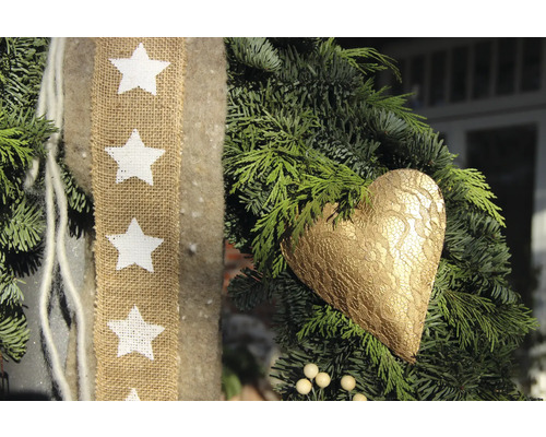 Couronne de porte décorative avec cœur et ruban étoile