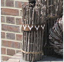 Bûches décoratives en bois avec motif de cerf pour le jardin