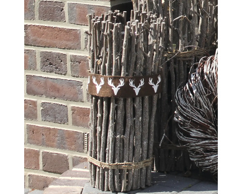 Bûches décoratives en bois avec motif de cerf pour le jardin