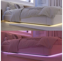 Lit avec éclairage indirect dans deux modes de couleur