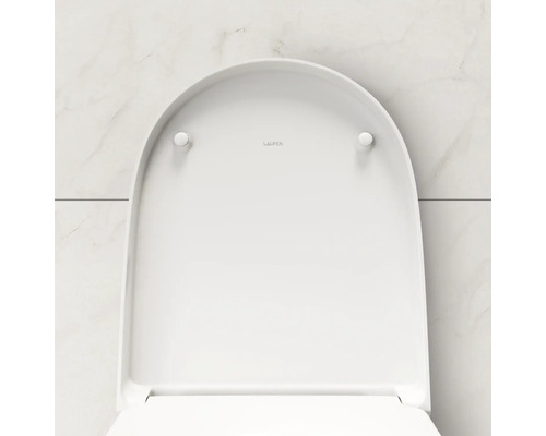 Laufen Logo auf einem Toilettensitz