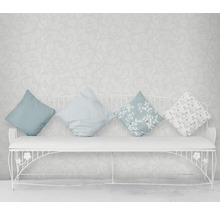 Banc en métal avec coussins