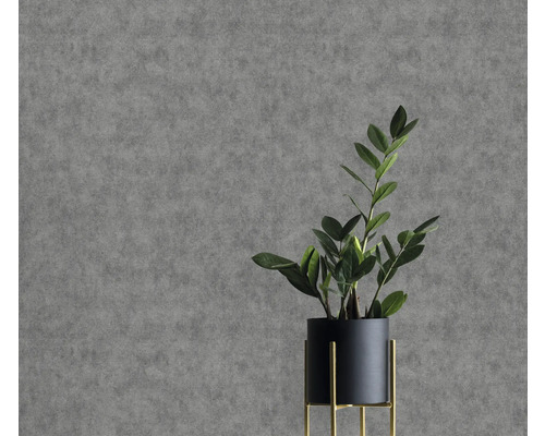 Papier peint intissé gris avec plante en pot comme décoration