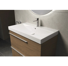 Meuble-lavabo avec meuble sous-vasque et robinet dans la salle de bain