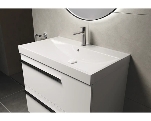Meuble-lavabo avec meuble sous-vasque, deux tiroirs et robinetterie