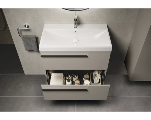 Meuble sous-vasque avec tiroir dans une salle de bain moderne