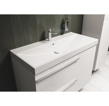 Meuble-lavabo avec lavabo, robinetterie et distributeur de savon