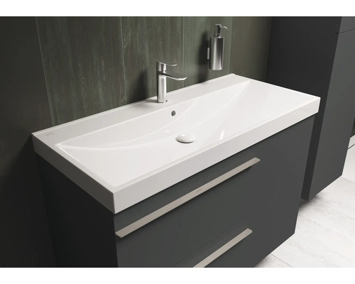 Meuble sous-lavabo avec lavabo, robinet et distributeur de savon