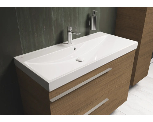 Meuble sous-lavabo avec robinet et distributeur de savon