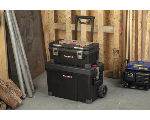 Pattfield Werkzeugkoffer Set mit Rollen und Teleskopgriff