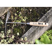 Cultivateur For Q en acier inoxydable avec manche en bois dans le jardin