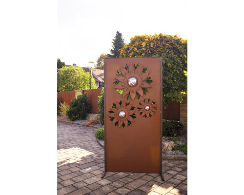 Clôture de jardin en métal avec motif de tournesol