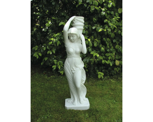 Statue einer Frau, die eine Vase trägt, Gartendekoration