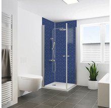 Salle de bain moderne avec cabine de douche, toilettes et sèche-serviettes