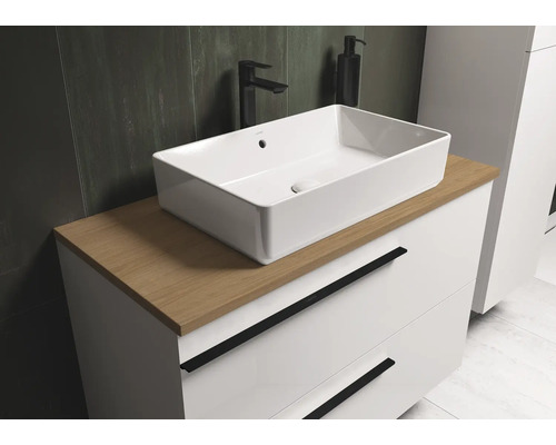 Badezimmerwaschtisch mit Aufsatzwaschbecken und Schubladen