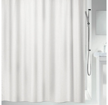 Weißer Duschvorhang mit Waffelmuster im Badezimmer