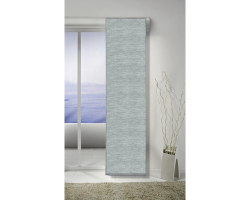 Schiebegardine vor einem Fenster mit Meerblick