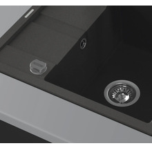 Évier avec bonde à panier et commande d'évacuation à distance