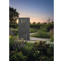 Jardin avec pare-vue décoratif en métal avec découpes