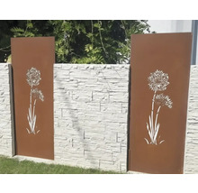 Écrans d'intimité décoratifs en métal avec motif de pissenlit utilisés comme clôture de jardin