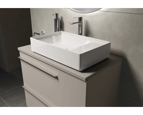Meuble-lavabo avec meuble sous-vasque et vasque à poser dans la salle de bain