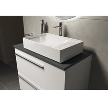 Meuble-lavabo avec meuble bas, vasque à poser, robinetterie et distributeur de savon