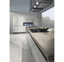 Moderne Küche mit Kücheninsel, Spüle und Dunstabzugshaube