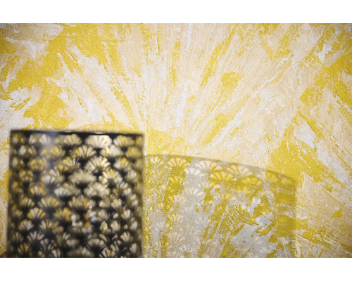 Aménagement mural avec technique de peinture décorative et abat-jour