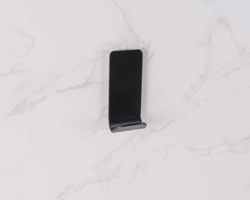 Crochet de serviette noir en métal pour salle de bain