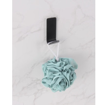 Accessoire de bain: éponge de bain sur crochet noir