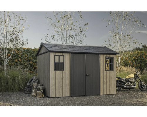 Gartenschuppen mit Doppeltür, Fenster und Satteldach