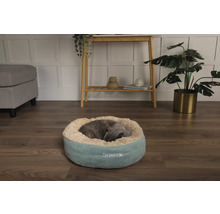 Katze schläft in einem runden Scruffs-Katzenbett aus Plüsch