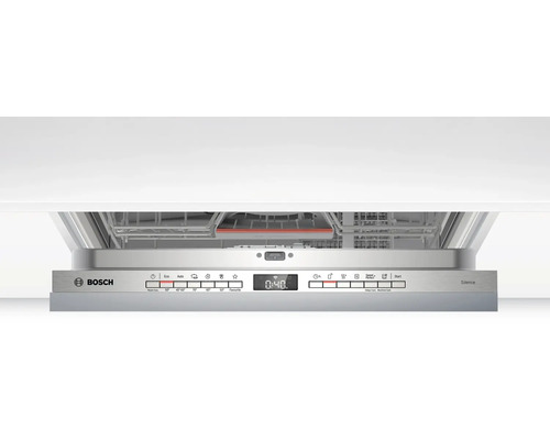 Lave-vaisselle ouvert de Bosch avec panneau de commande et paniers à vaisselle
