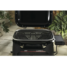 Barbecue électrique Weber Lumin avec couvercle ouvert