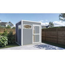 Abri de jardin avec fenêtre et porte à l'extérieur