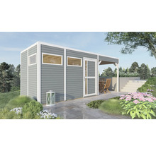 Abri de jardin avec terrasse et jardin