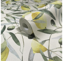 Rouleau de papier peint à motif de citrons et d'olives