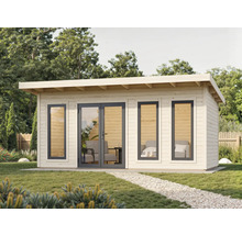 Maison de jardin en bois avec fenêtres et double porte