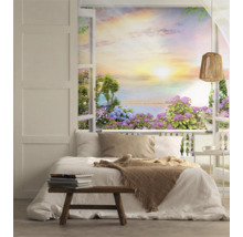 Chambre lumineuse avec vue sur le jardin Papier peint