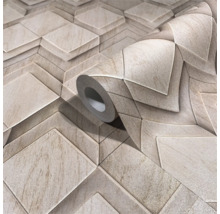 Rouleau de papier peint tridimensionnel avec motif géométrique