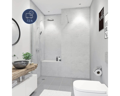 Modernes Badezimmer mit Dusche, Waschbecken und Toilette