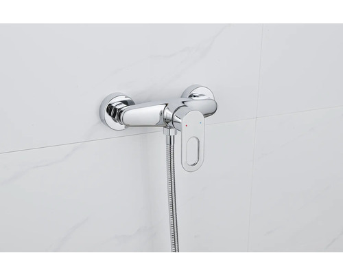 Duscharmatur zur Wandmontage mit Brauseschlauch