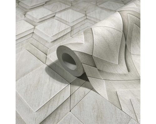 Papier peint avec motif géométrique 3D
