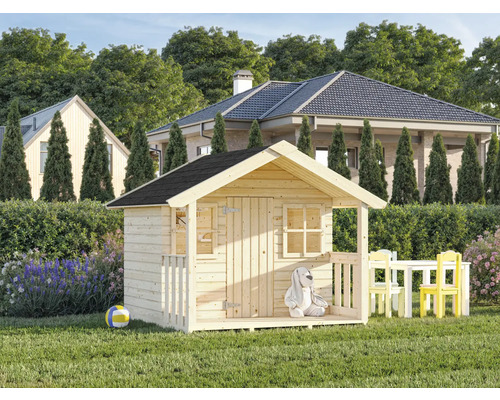 Cabane de jeu en bois avec toit monopente dans le jardin