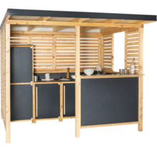 Holzküche für den Garten mit Arbeitsfläche