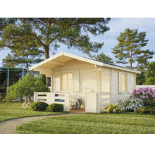 Holzgartenhaus mit Veranda im Garten