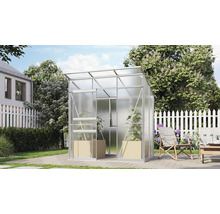 Gewächshaus mit Schiebetür im Garten