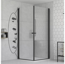 Douche d'angle avec éléments de montage dans la salle de bain