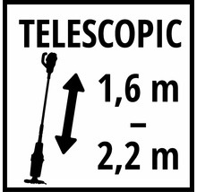 Symbole télescopique avec dimensions de 1,6 mètre à 2,2 mètres