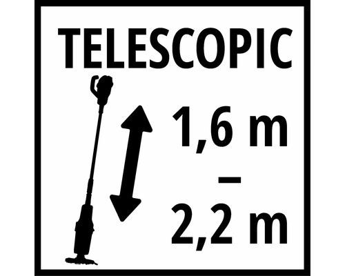 Symbole télescopique avec dimensions de 1,6 mètre à 2,2 mètres
